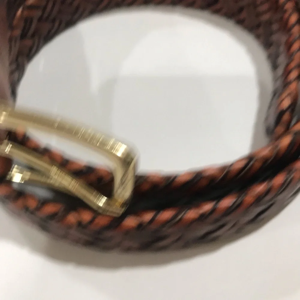 Unbranded bonded leather braided belt brown size 42 XL
